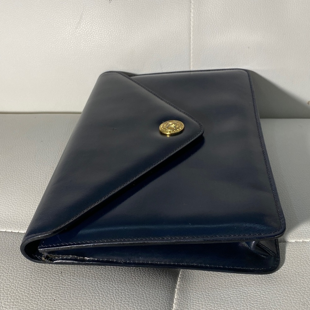 Authentic CELINE Envelope Navy Leather Clutch Bag - Picture 13 of 16